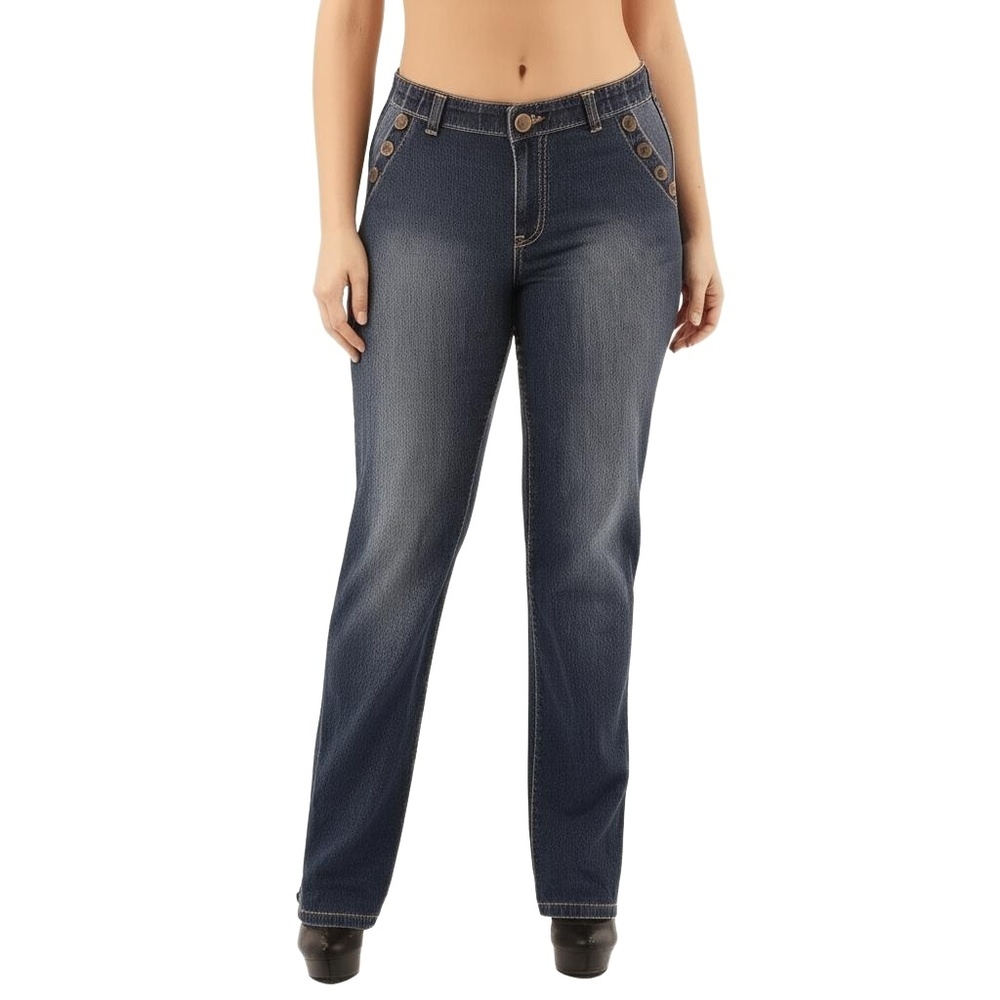 AG‎ Denim Blue Distressed Button Pockets Chic Modern Jeans Womens Size 12